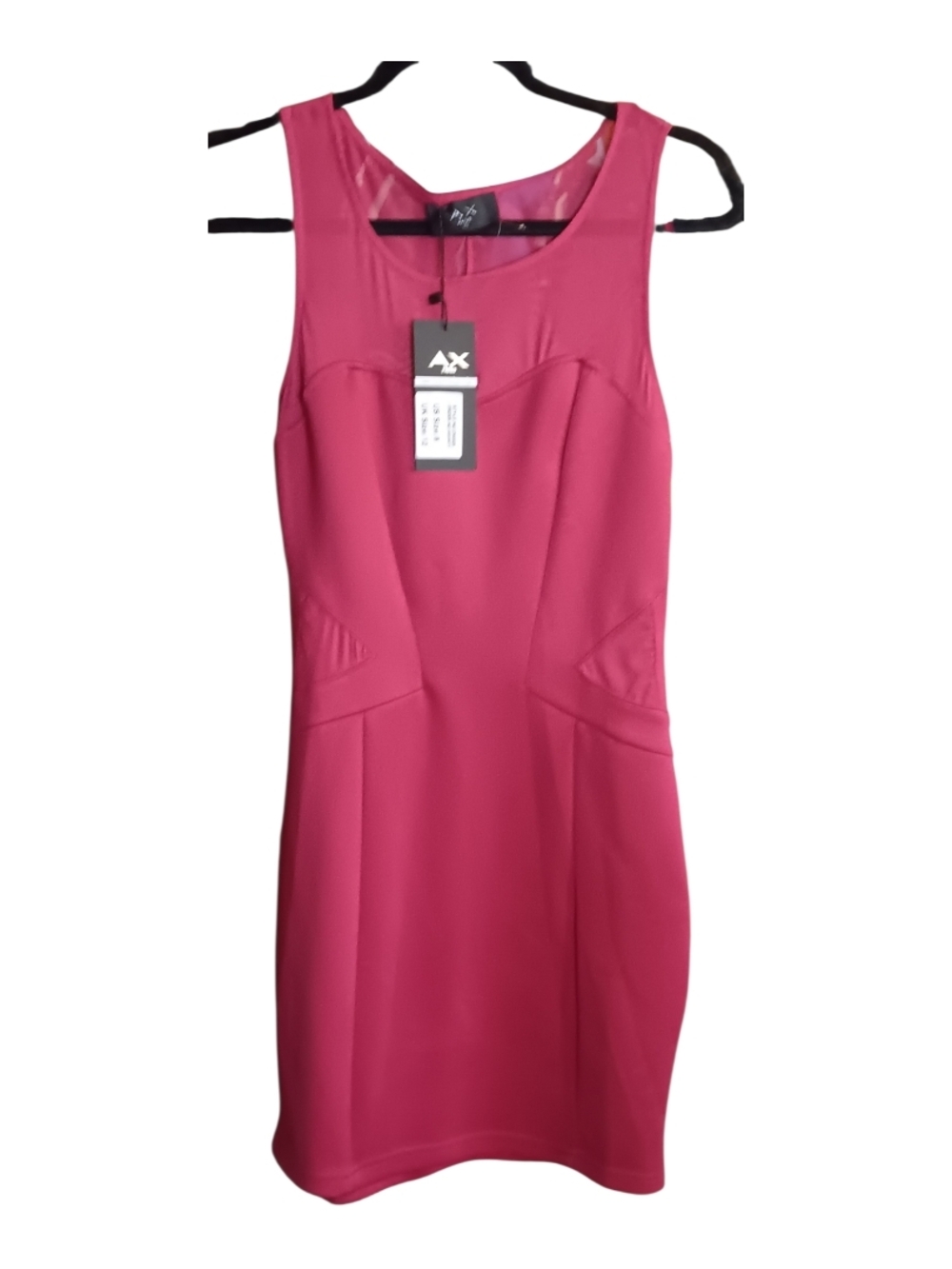 AX Paris Fitted Berry Pink Midi Dress - Picture 2 of 6